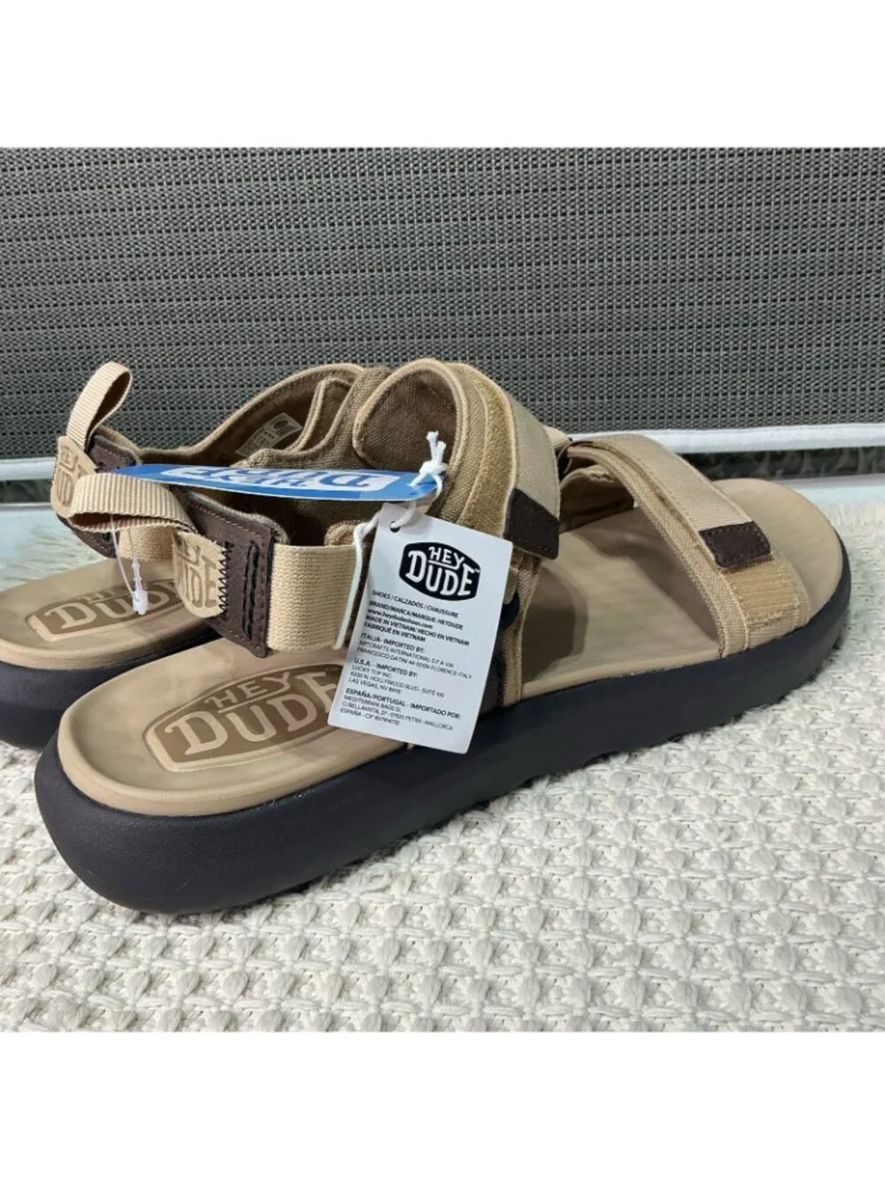 Hey Dude Carson Sandals Mens Size 11 Sport Mode Tan Brown Comfort Pool NEW